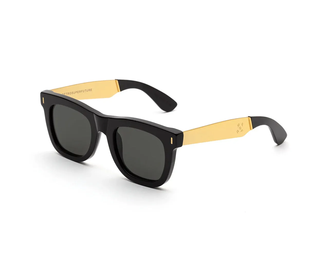 Retrosuperfuture ZGL CICCIO FRANCIS BLACK Occhiali da sole Acetato Nero Grigio Squadrata Normale - immagine 1