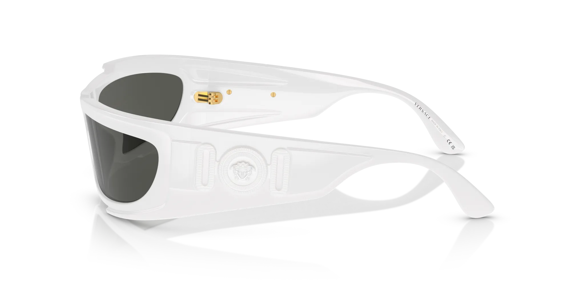 Versace VE4446 314/87 Occhiali da sole Nylon Bianco Grigio Squadrata Normale - immagine 4