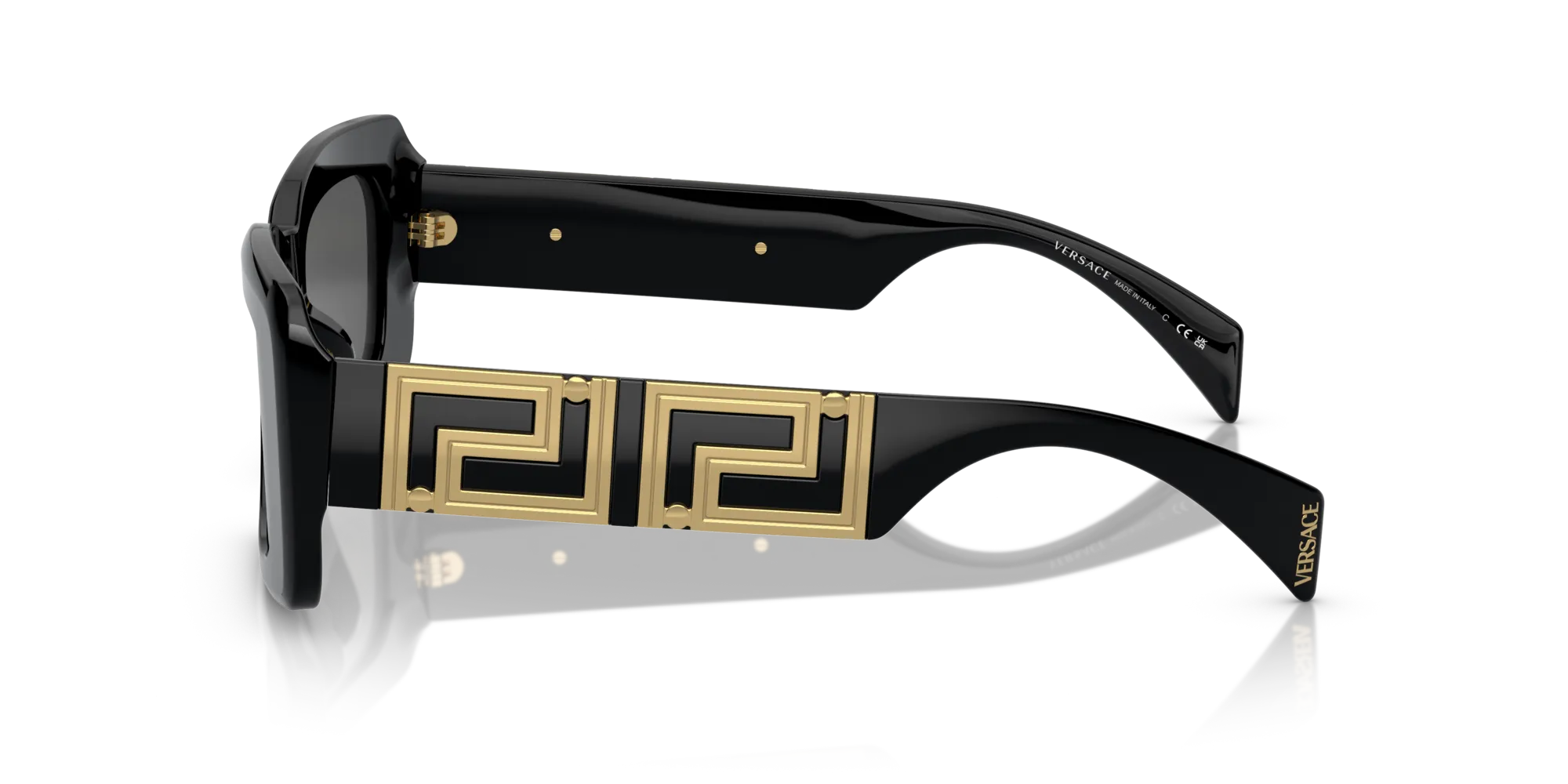 Versace VE4444U GB1/87 Occhiali da sole Acetato Nero Grigio Squadrata Normale - immagine 4