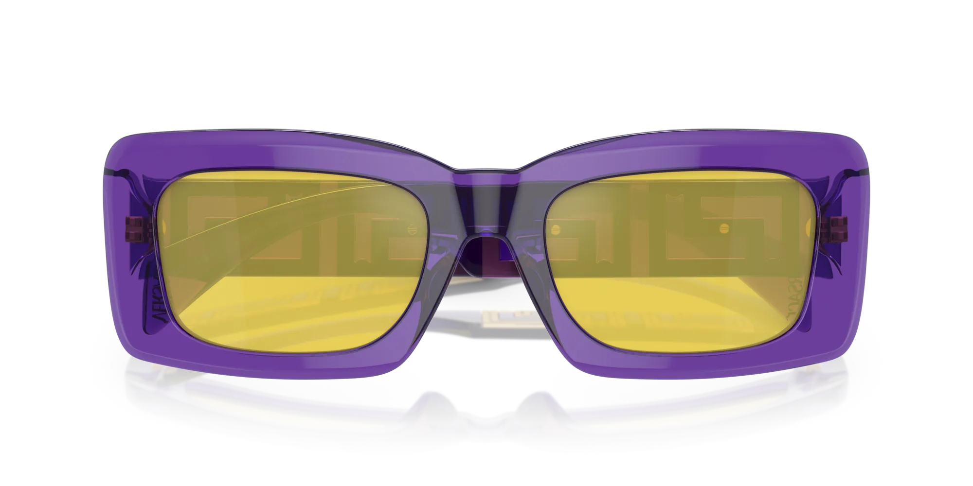 Versace VE4444U 5408V9 Occhiali da sole Acetato Viola Giallo Squadrata Normale Specchiato - immagine 2