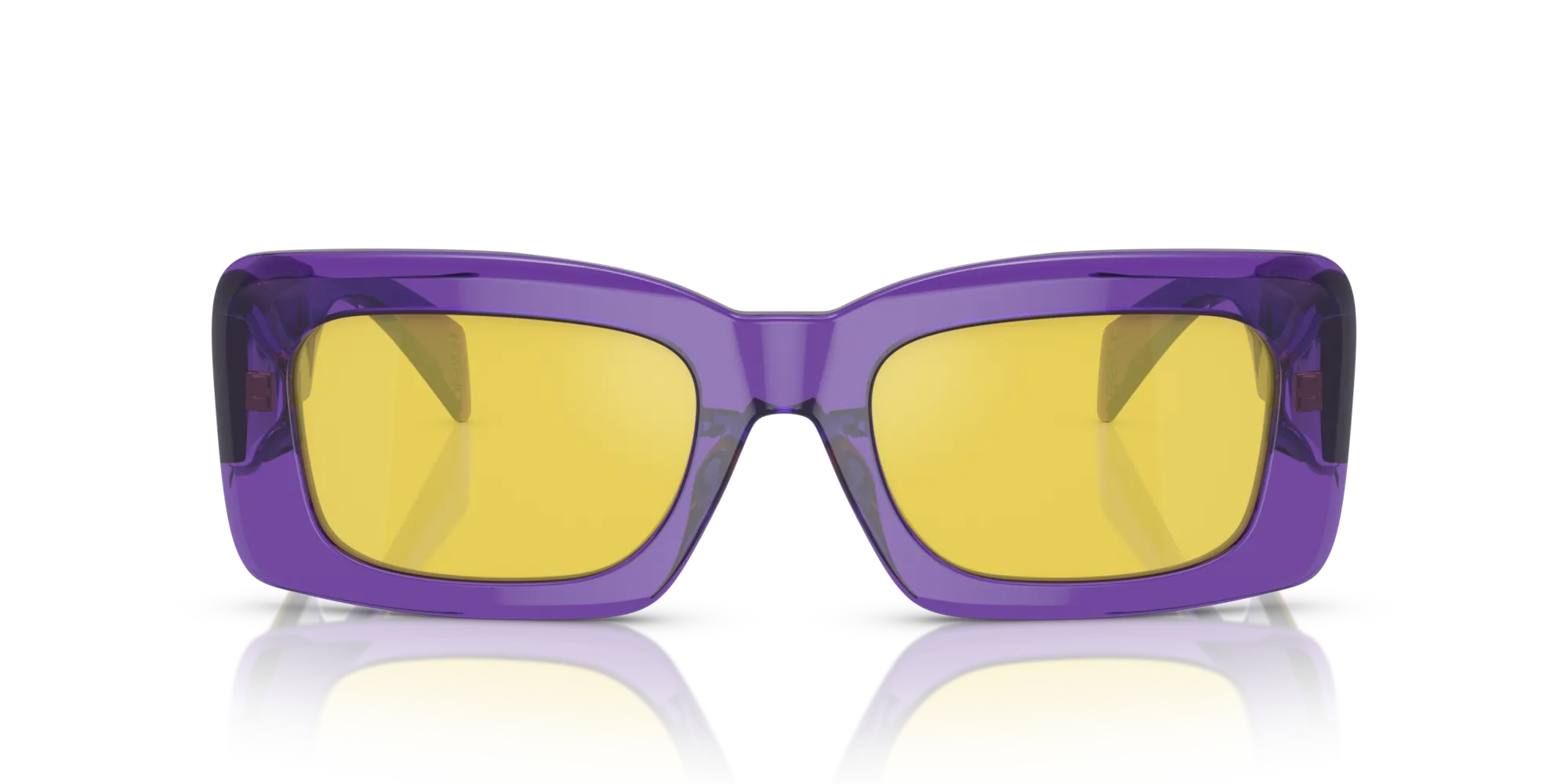 Versace VE4444U 5408V9 Occhiali da sole Acetato Viola Giallo Squadrata Normale Specchiato - immagine 3