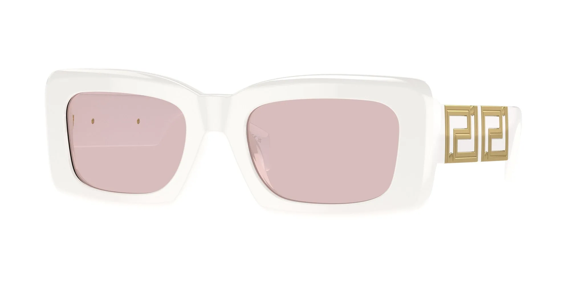 Versace VE4444U 314/5 Occhiali da sole Acetato Bianco Rosa Squadrata Normale - immagine 1