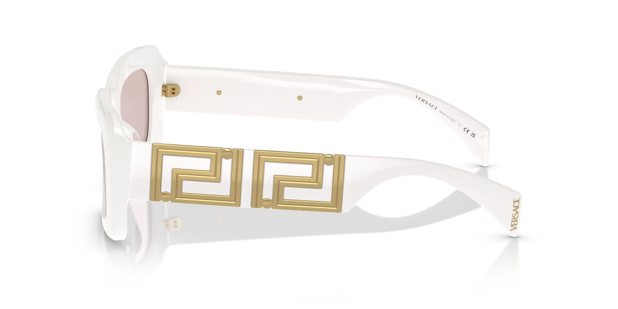 Versace VE4444U 314/5 Occhiali da sole Acetato Bianco Rosa Squadrata Normale - immagine 4
