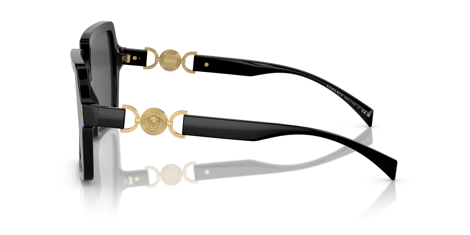 Versace VE4441 GB1/87 Occhiali da sole Acetato Nero Grigio Squadrata Normale - immagine 4