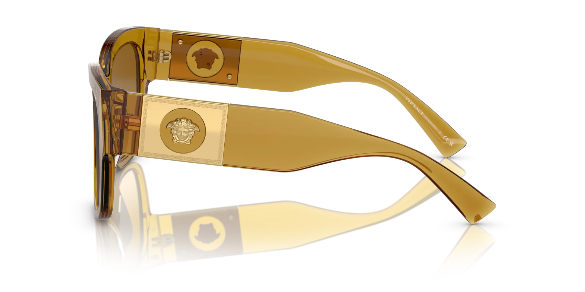 Versace VE4437U 53472L Occhiali da sole Acetato Giallo Giallo Pillow Normale Sfumato - immagine 4