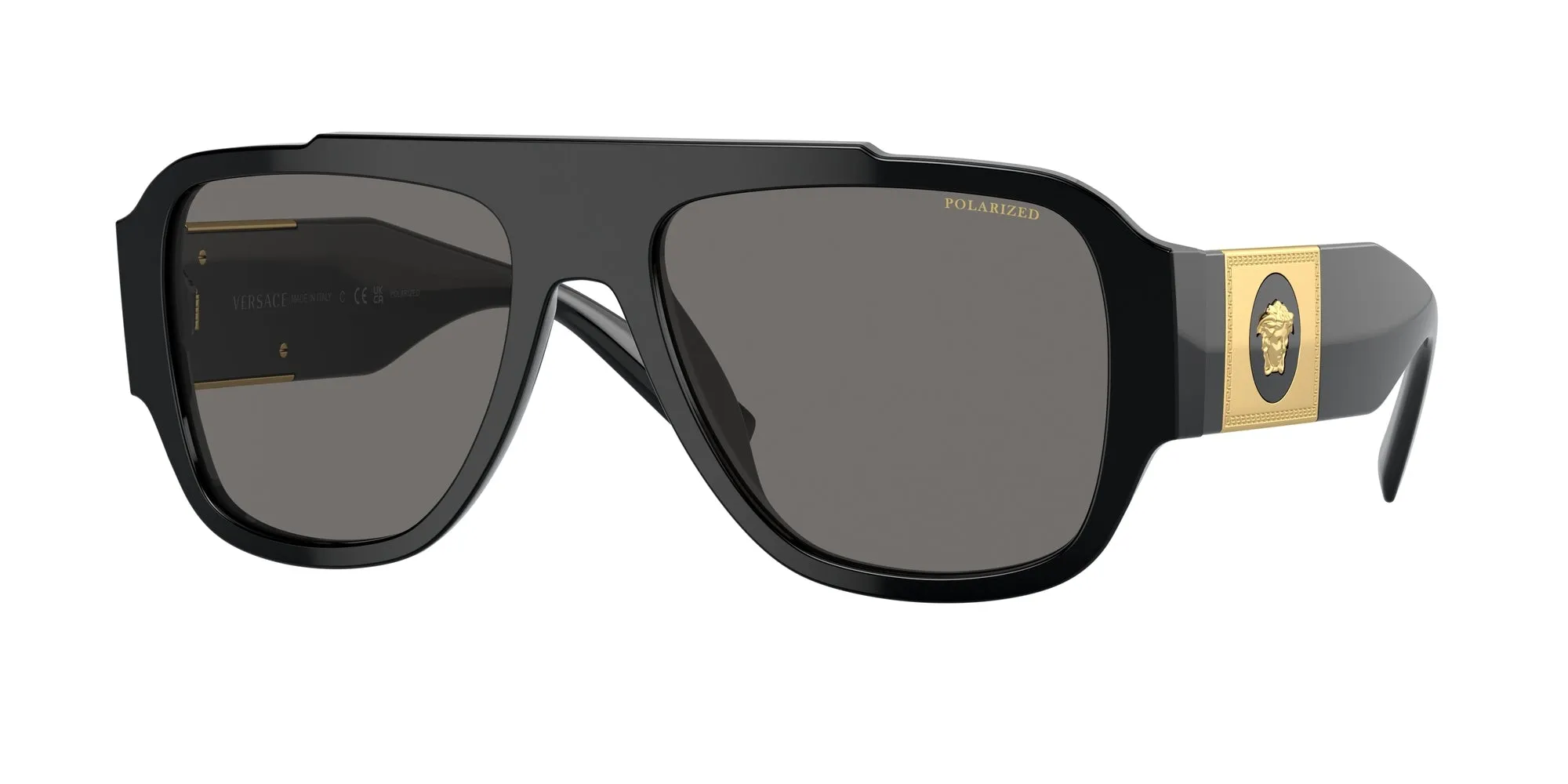 Versace VE4436U GB1/81 Occhiali da sole Acetato Nero Grigio Pillow Polarizzata - immagine 1