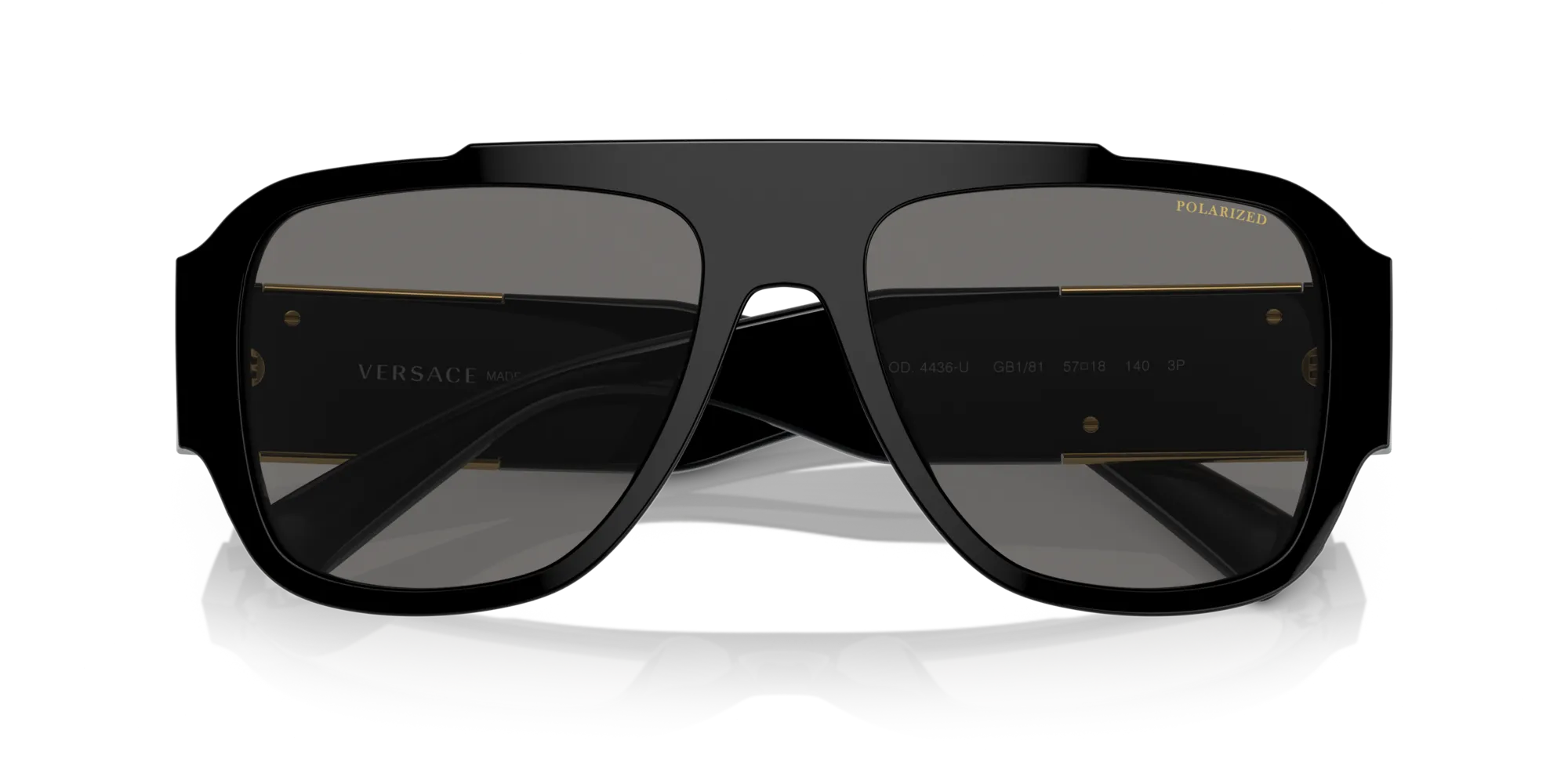 Versace VE4436U GB1/81 Occhiali da sole Acetato Nero Grigio Pillow Polarizzata - immagine 2