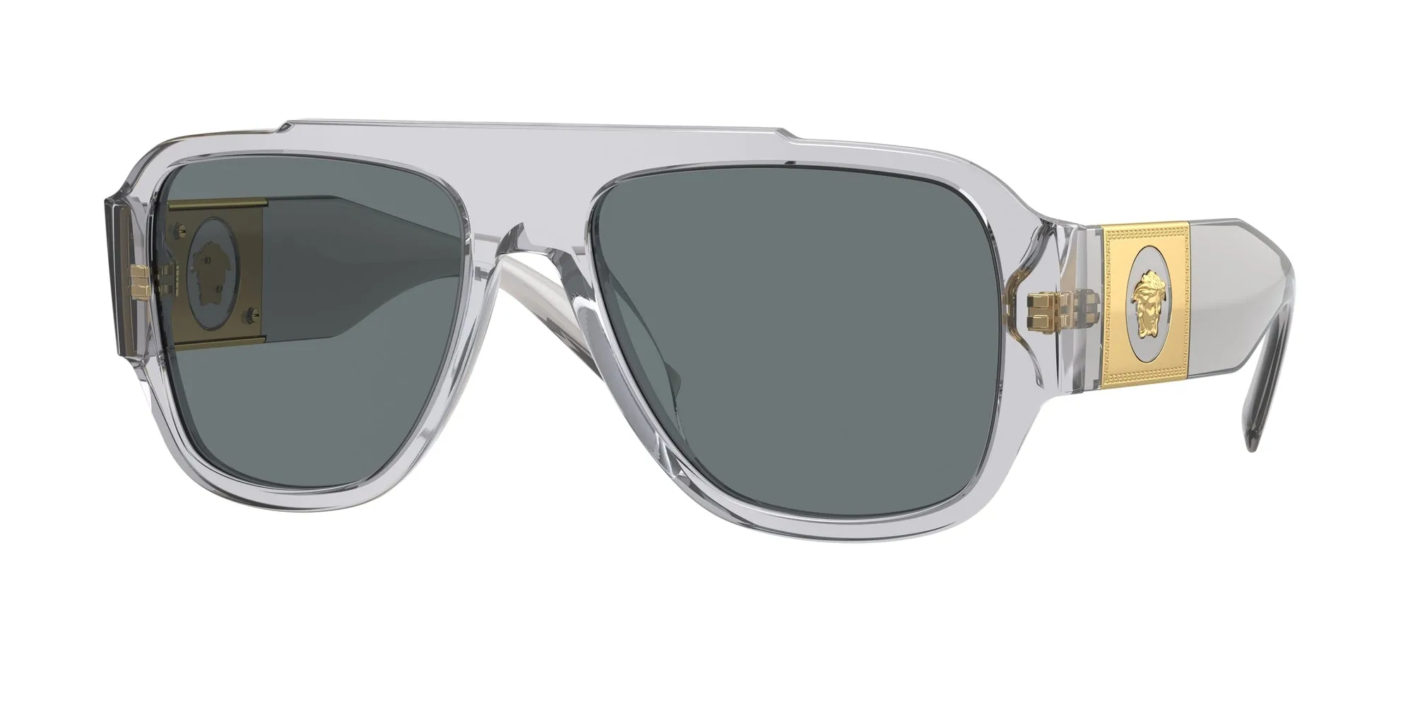 Versace VE4436U 530580 Occhiali da sole Acetato Grigio Blu Pillow Normale - immagine 1