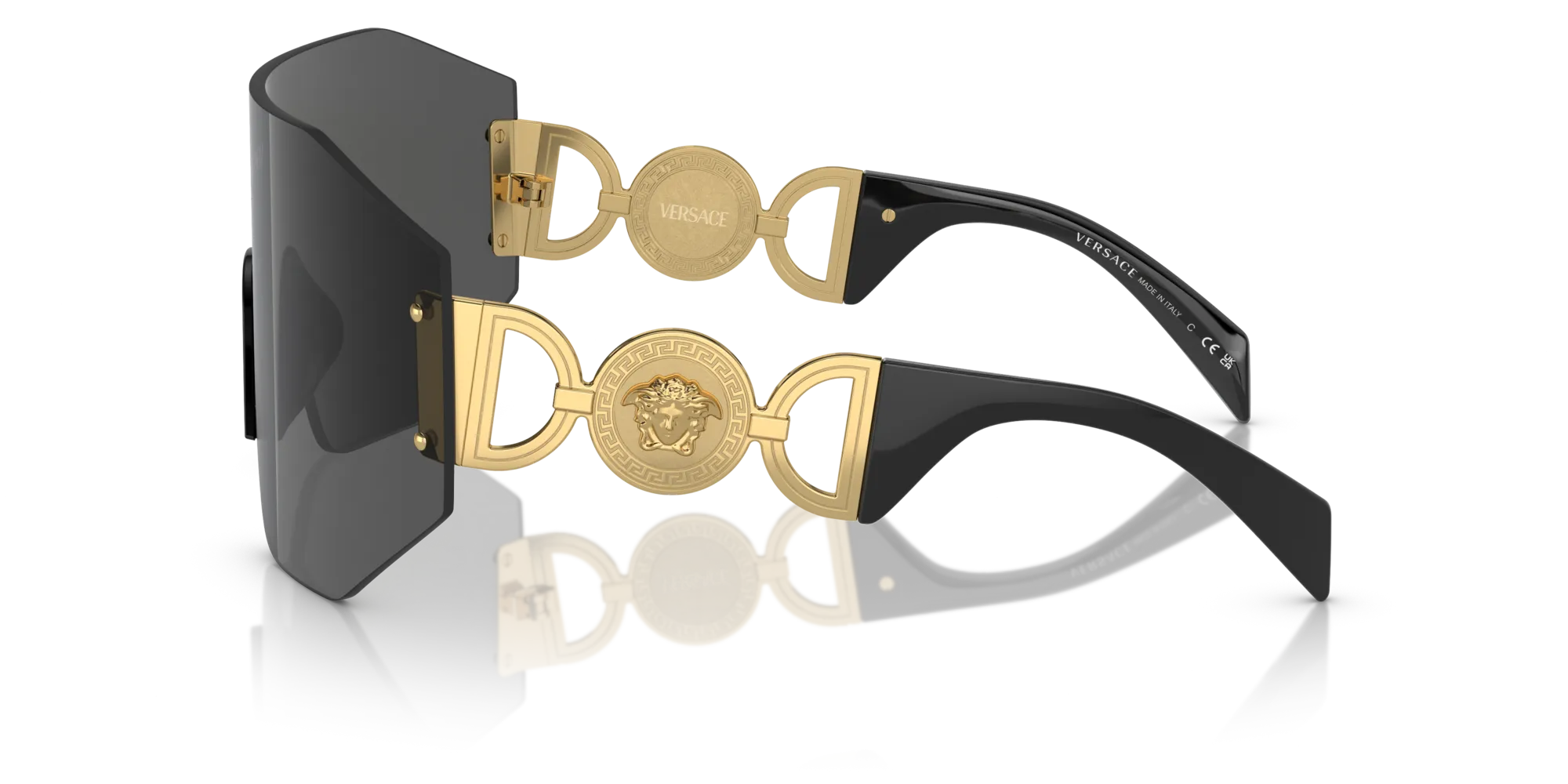 Versace VE2258 100287 Occhiali da sole Metallo Grigio Grigio Geometrica Normale - immagine 4