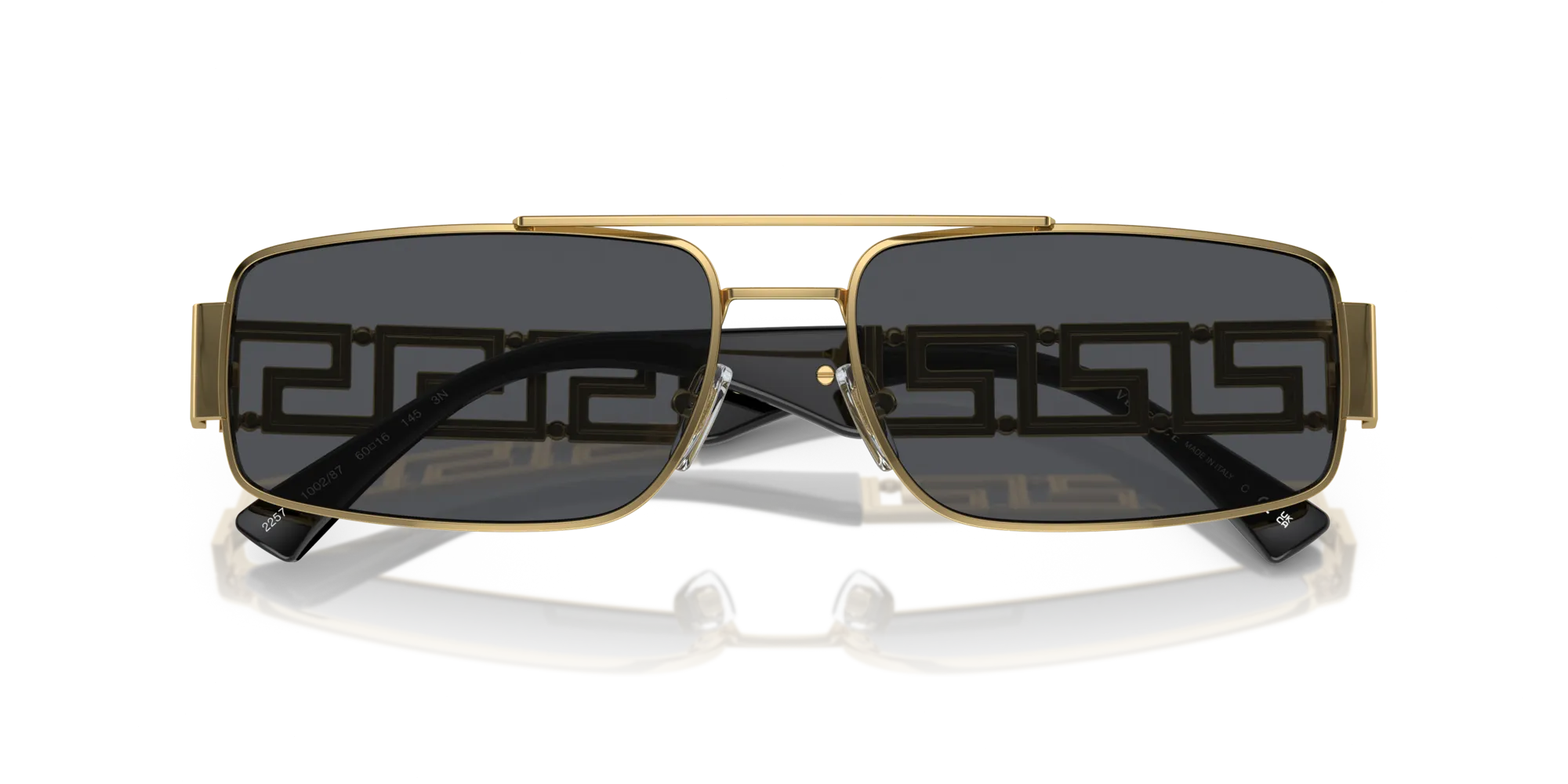 Versace VE2257 100287 Occhiali da sole Metallo Oro Grigio Squadrata Normale - immagine 2