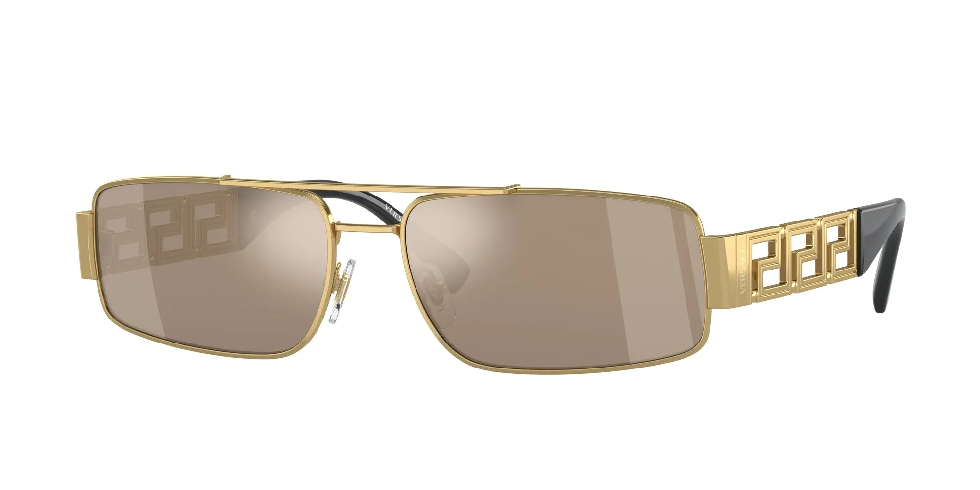 Versace VE2257 10025A Occhiali da sole Metallo Oro Marrone Squadrata Specchiate Specchiato - immagine 1