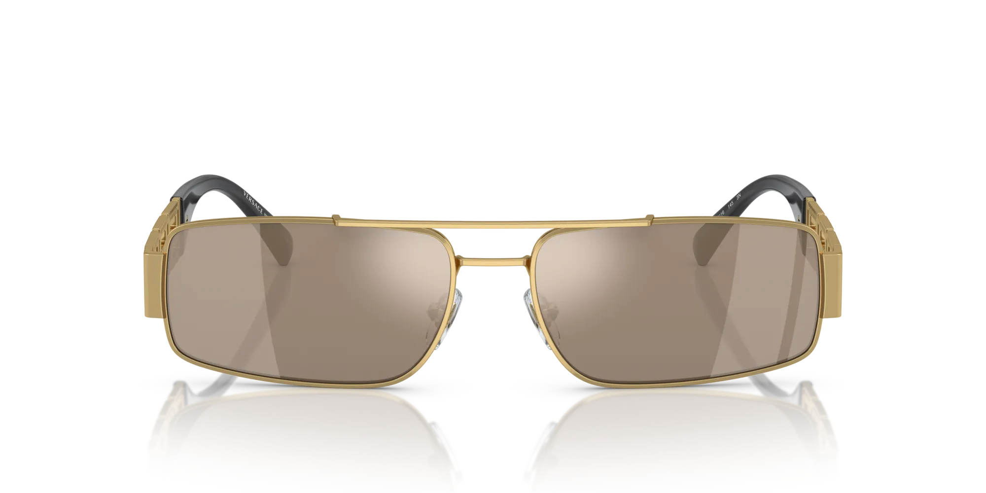 Versace VE2257 10025A Occhiali da sole Metallo Oro Marrone Squadrata Specchiate Specchiato - immagine 3