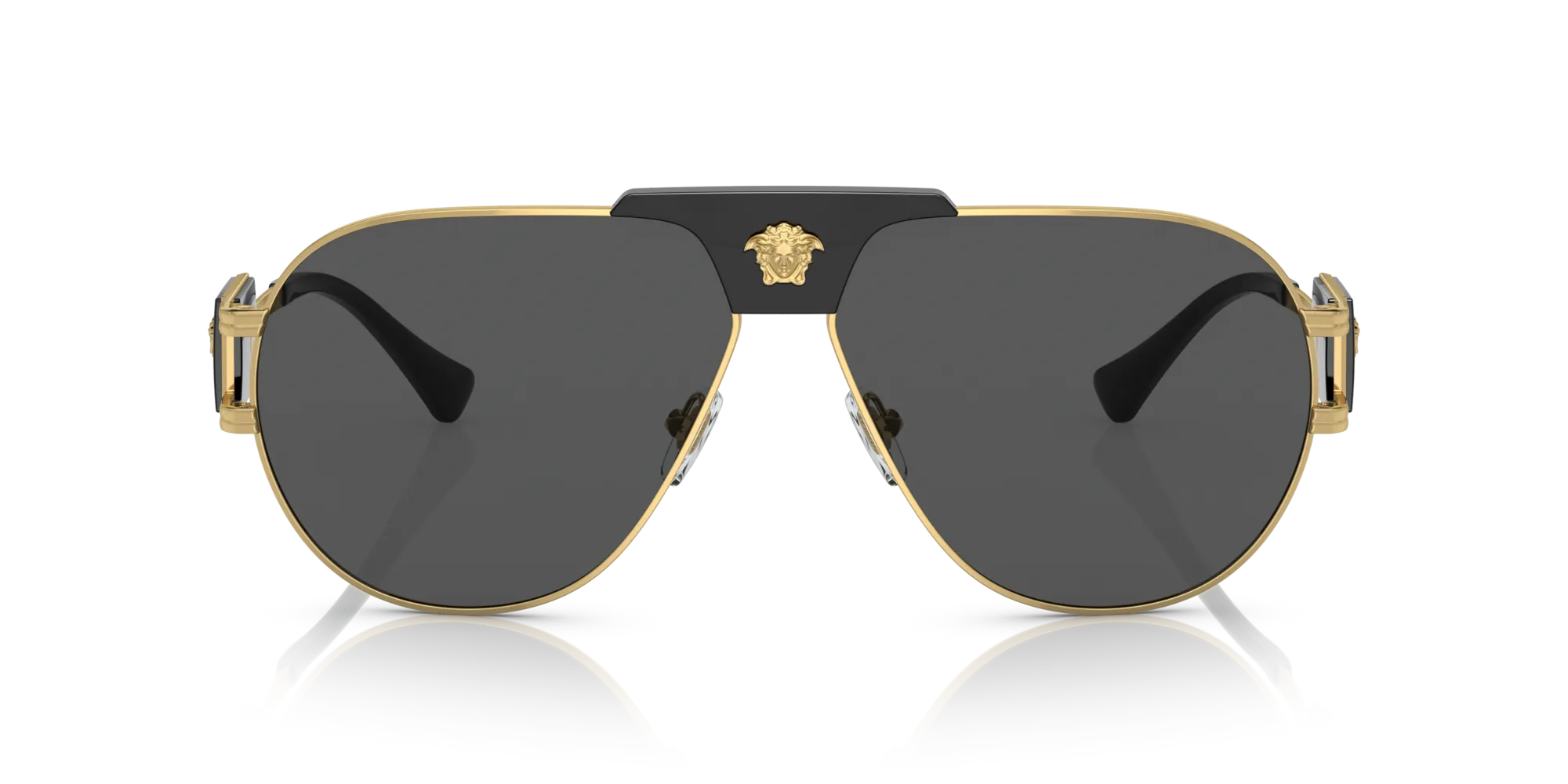 Versace VE2252 100287 Occhiali da sole Acciaio Oro Grigio Pilot Normale - immagine 3