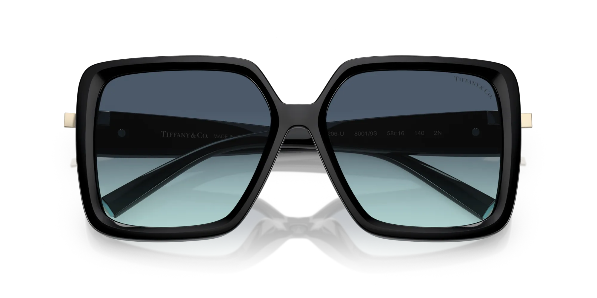 Tiffany TF4206U 80019S Occhiali da sole Iniettato Nero Blu Squadrata Normale Sfumato - immagine 2