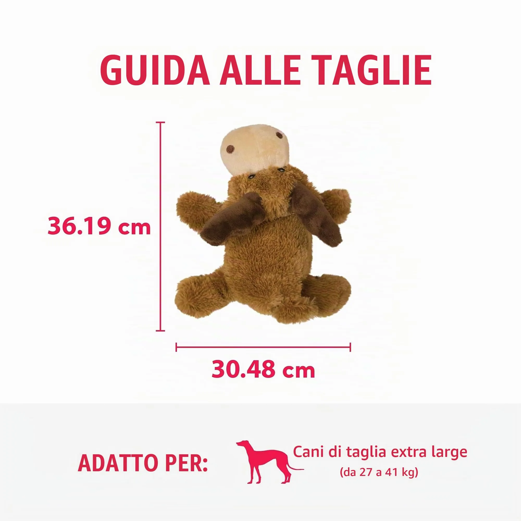 KONG - Cozie Marvin Moose - Gioco di Peluche per Cani Morbido, con Squeak, per Interni - per Cani di Taglia Extra-Grande - immagine 4
