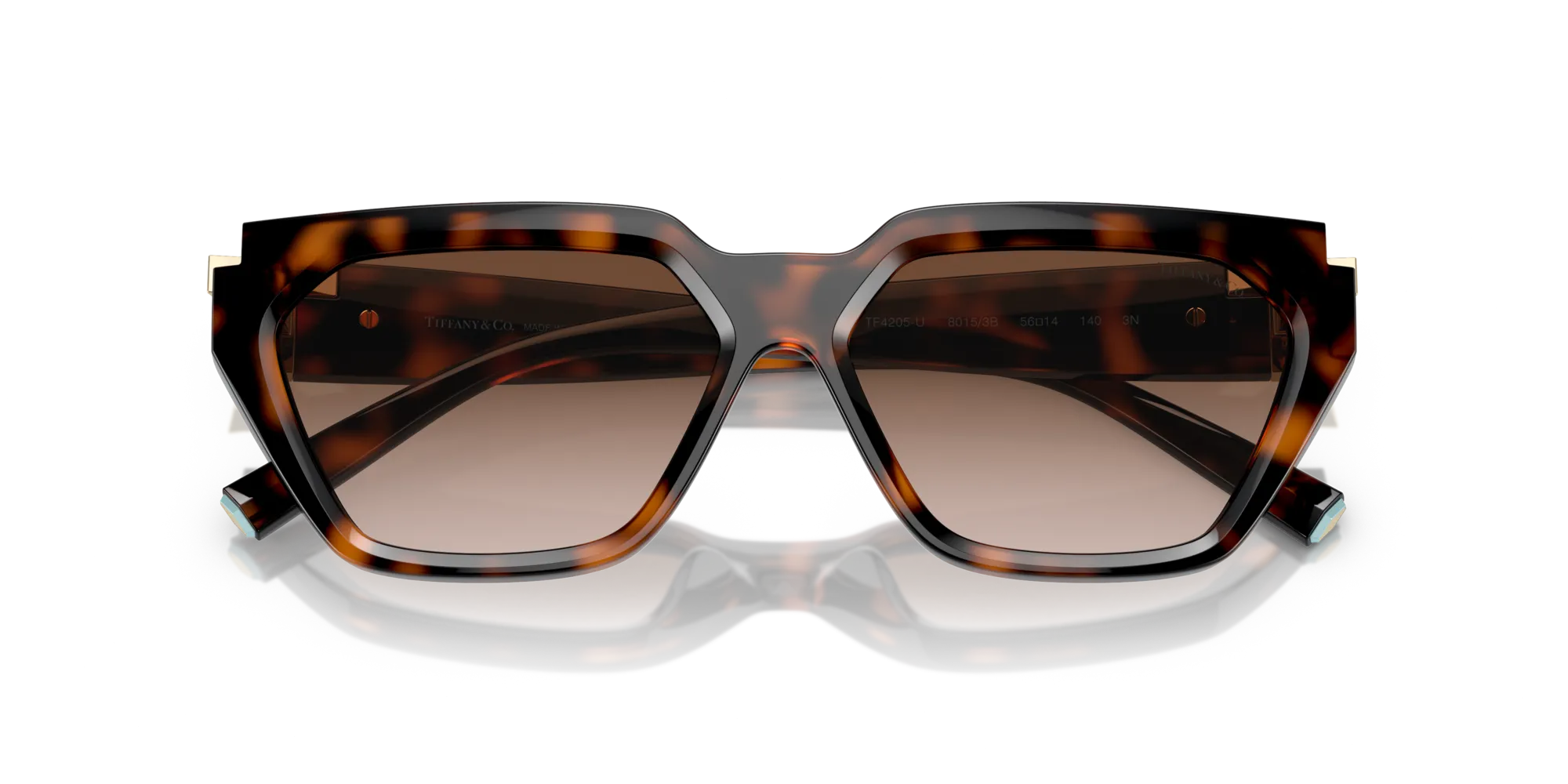 Tiffany TF4205U 80153B Occhiali da sole Iniettato Tartaruga Marrone Geometrica Normale Sfumato - immagine 2