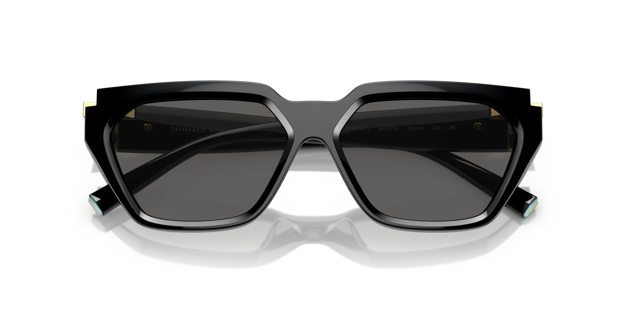 Tiffany TF4205U 8001S4 Occhiali da sole Iniettato Nero Grigio Geometrica Normale Sfumato - immagine 2