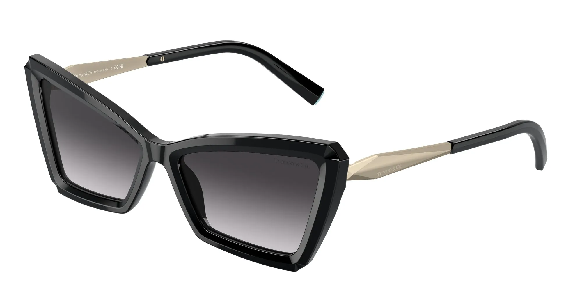 Tiffany TF4203 80013C Occhiali da sole Acetato Nero Grigio Cat Eye Normale Sfumato - immagine 1
