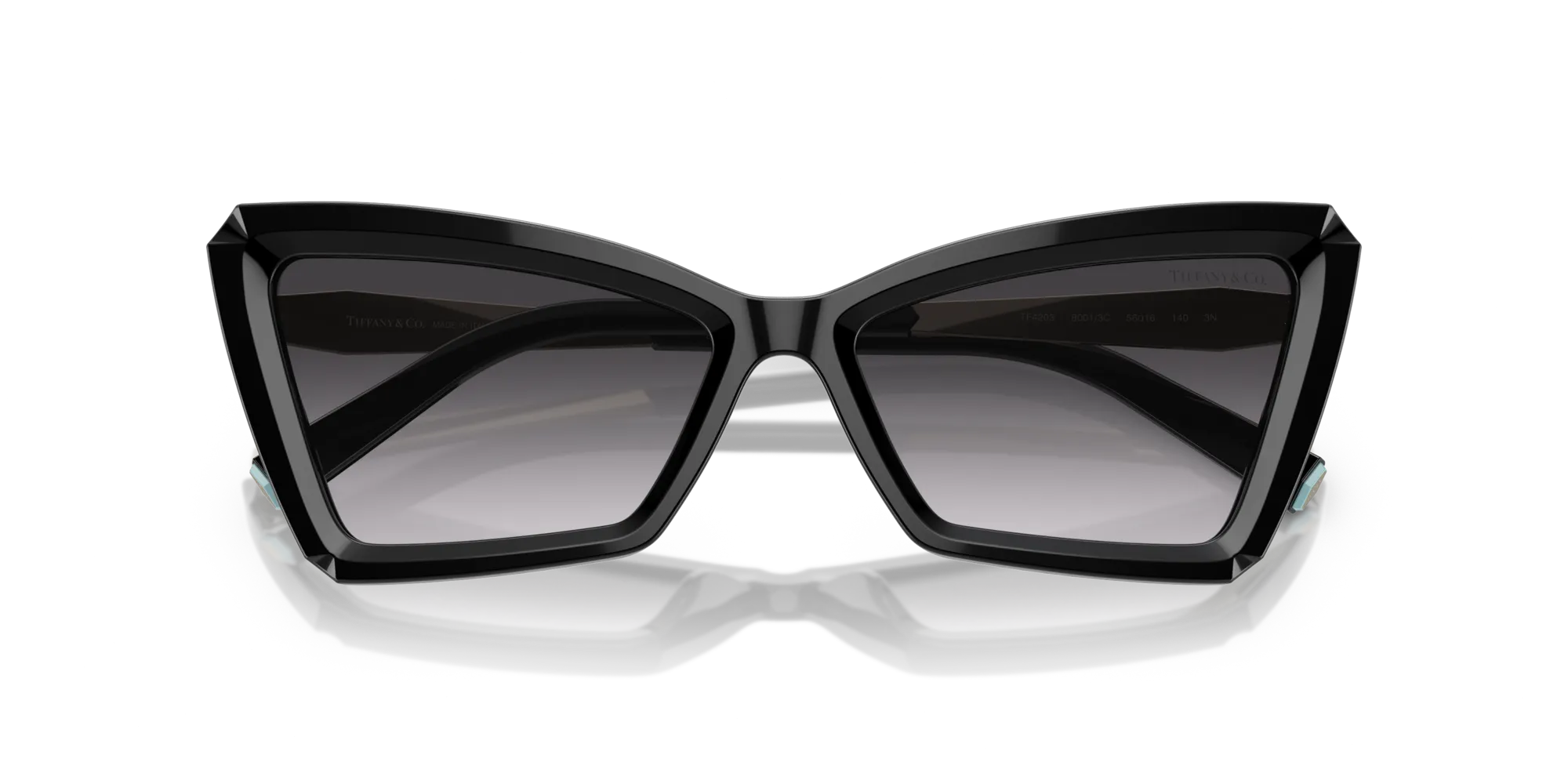 Tiffany TF4203 80013C Occhiali da sole Acetato Nero Grigio Cat Eye Normale Sfumato - immagine 2