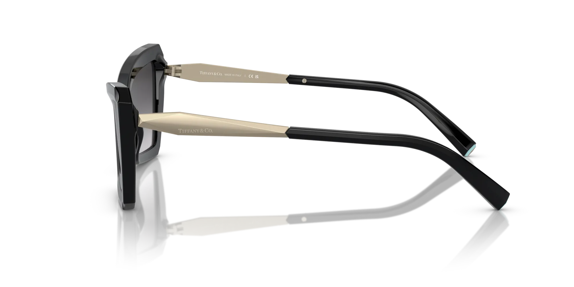 Tiffany TF4203 80013C Occhiali da sole Acetato Nero Grigio Cat Eye Normale Sfumato - immagine 4