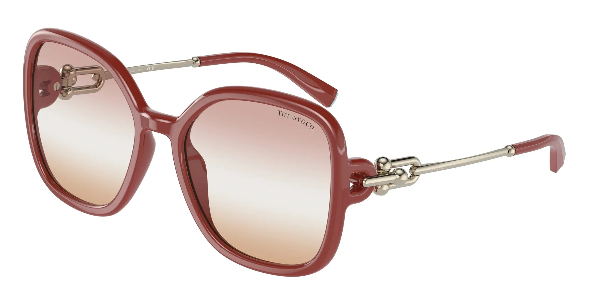 Tiffany TF4202U 8380EL Occhiali da sole Iniettato Rosso Marrone Squadrata Normale Sfumato - immagine 1
