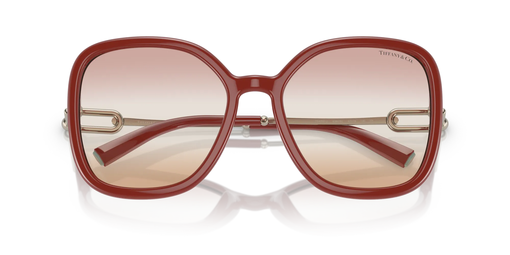Tiffany TF4202U 8380EL Occhiali da sole Iniettato Rosso Marrone Squadrata Normale Sfumato - immagine 2