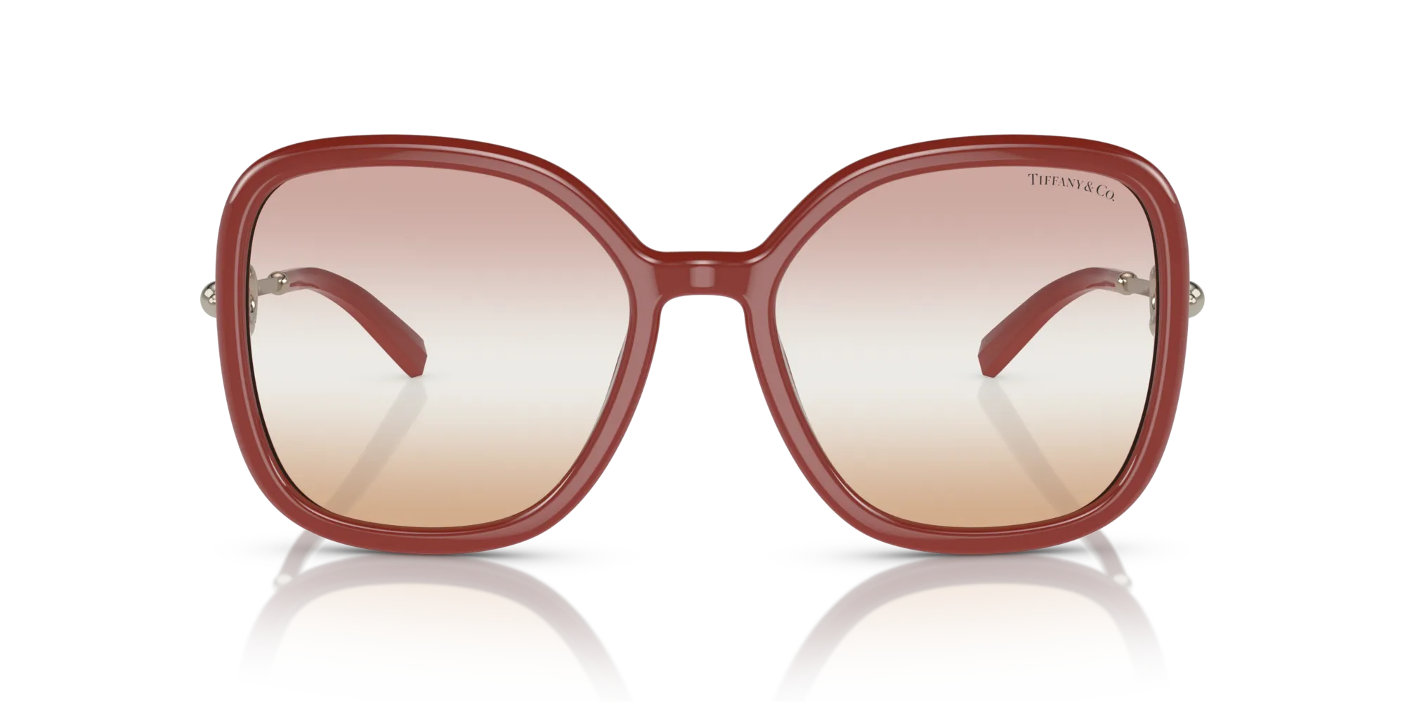 Tiffany TF4202U 8380EL Occhiali da sole Iniettato Rosso Marrone Squadrata Normale Sfumato - immagine 3