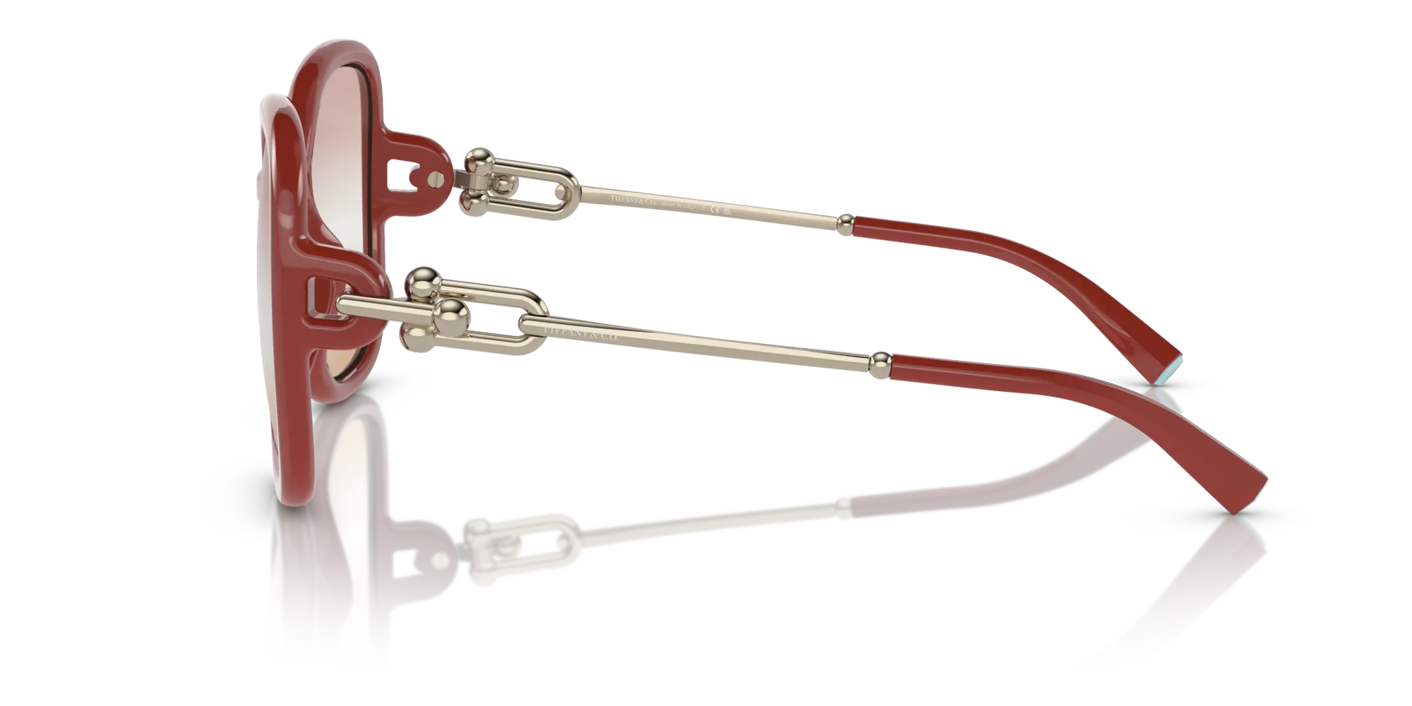 Tiffany TF4202U 8380EL Occhiali da sole Iniettato Rosso Marrone Squadrata Normale Sfumato - immagine 4