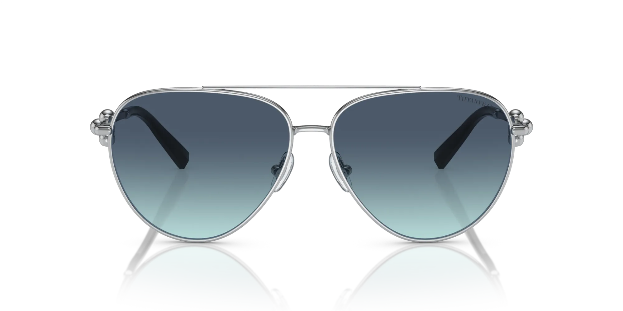 Tiffany TF3092 60019S Occhiali da sole Metallo Argento Blu Pilot Normale Sfumato - immagine 3