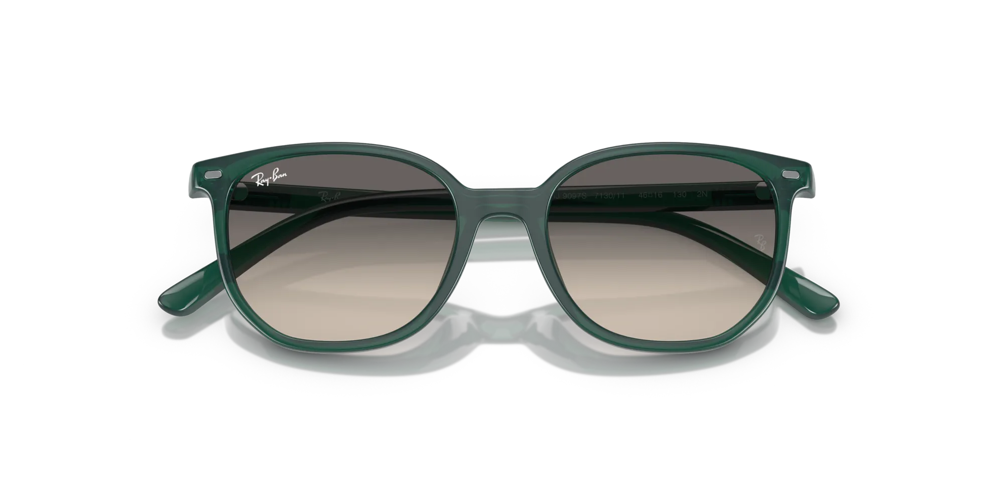 Ray - Ban RJ9097S JUNIOR ELLIOT 713011 Occhiali da sole bambino Nylon Verde Grigio Geometrica Normale Sfumato - immagine 2