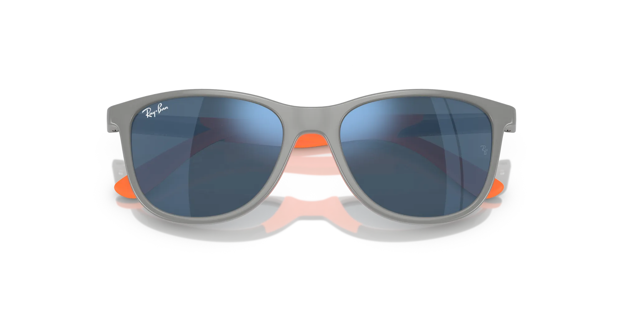 Ray - Ban RJ9077S 713355 Occhiali da sole bambino Iniettato Grigio Blu Squadrata Normale Specchiato - immagine 2