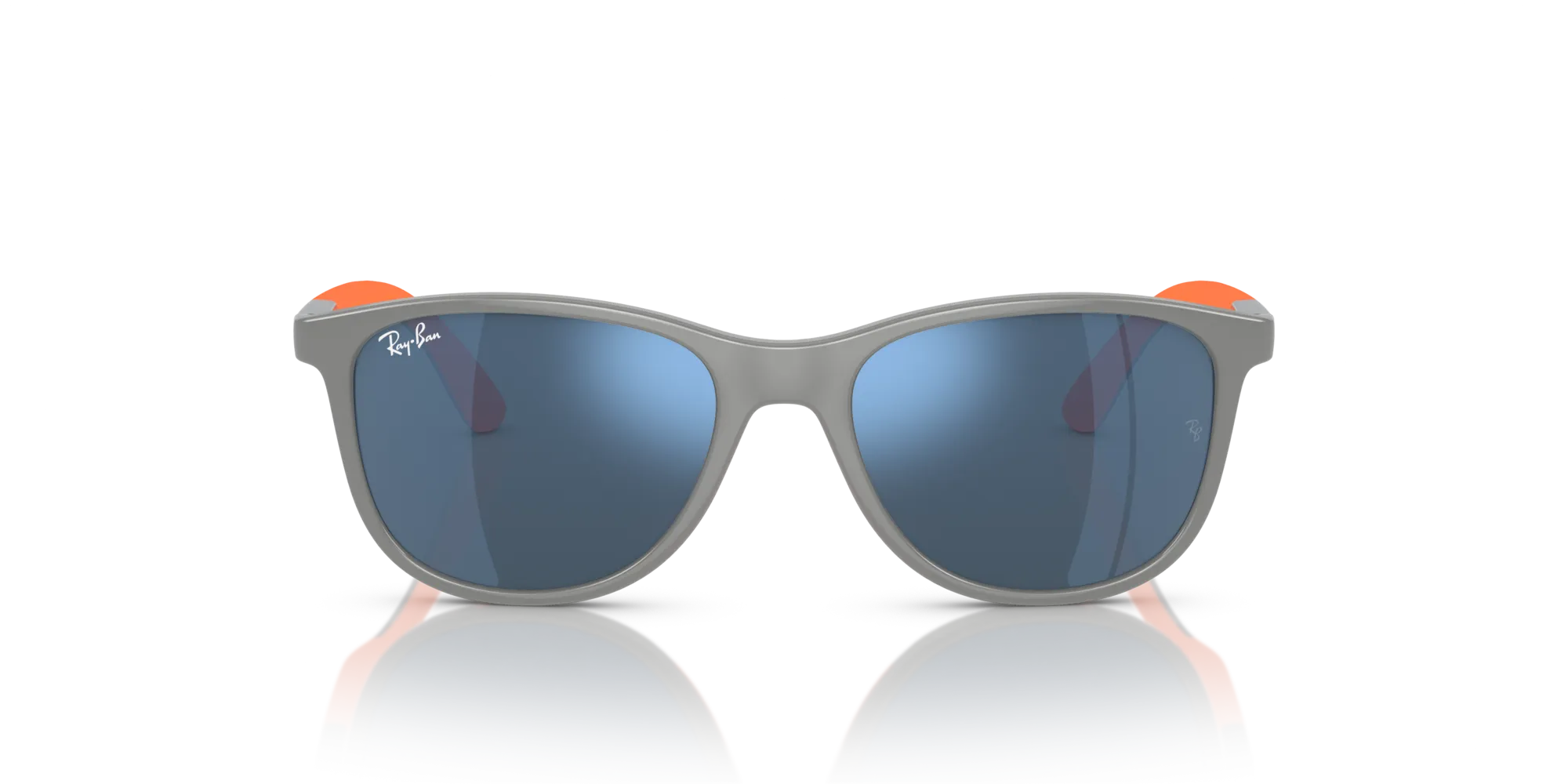 Ray - Ban RJ9077S 713355 Occhiali da sole bambino Iniettato Grigio Blu Squadrata Normale Specchiato - immagine 3