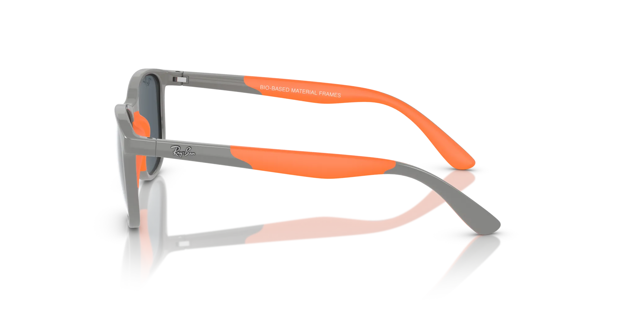 Ray - Ban RJ9077S 713355 Occhiali da sole bambino Iniettato Grigio Blu Squadrata Normale Specchiato - immagine 4