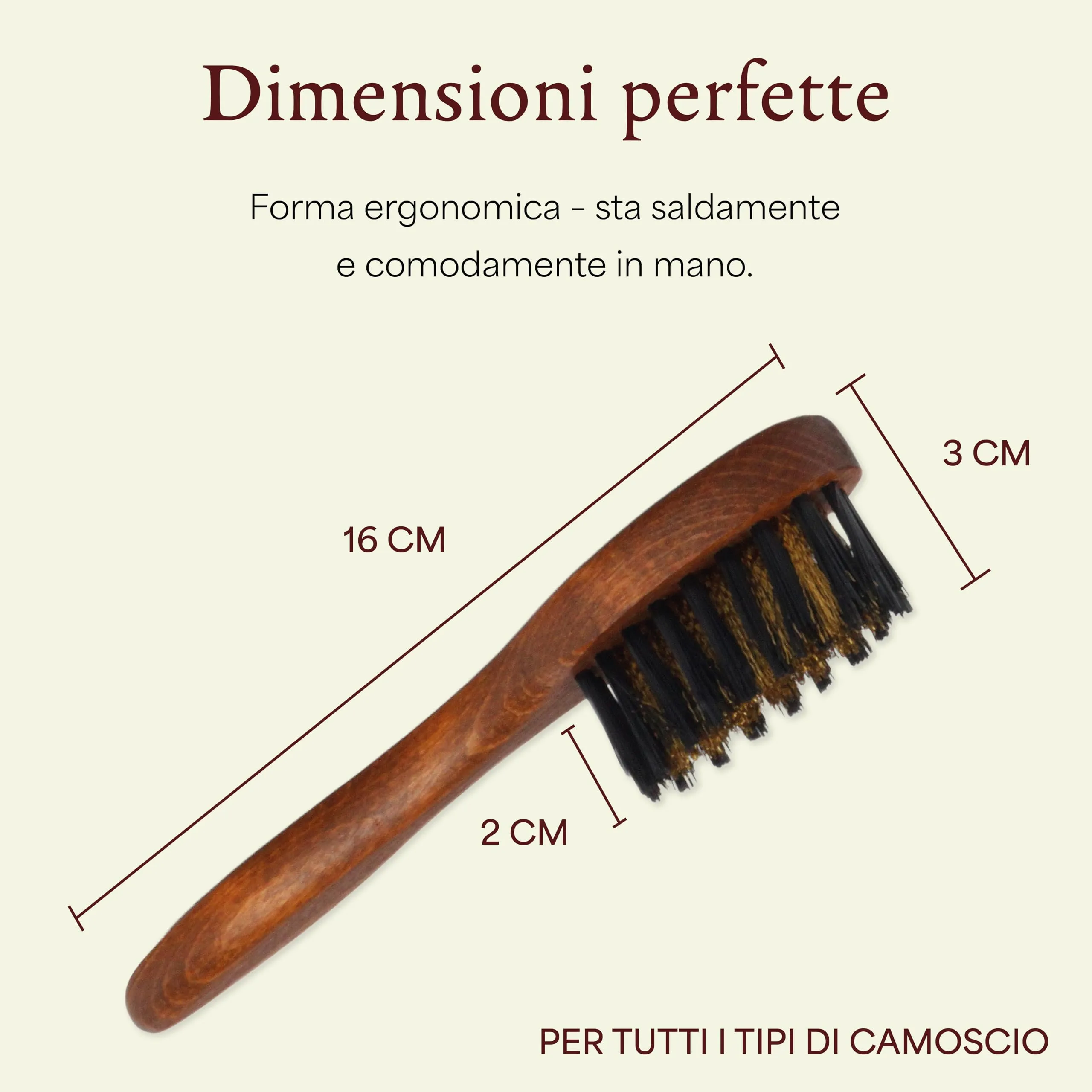 Langer & Messmer Spazzola di setole artificiale e ottone per la pulizia delle scarpe in pelle scamosciata (camoscio nabuk) - immagine 3