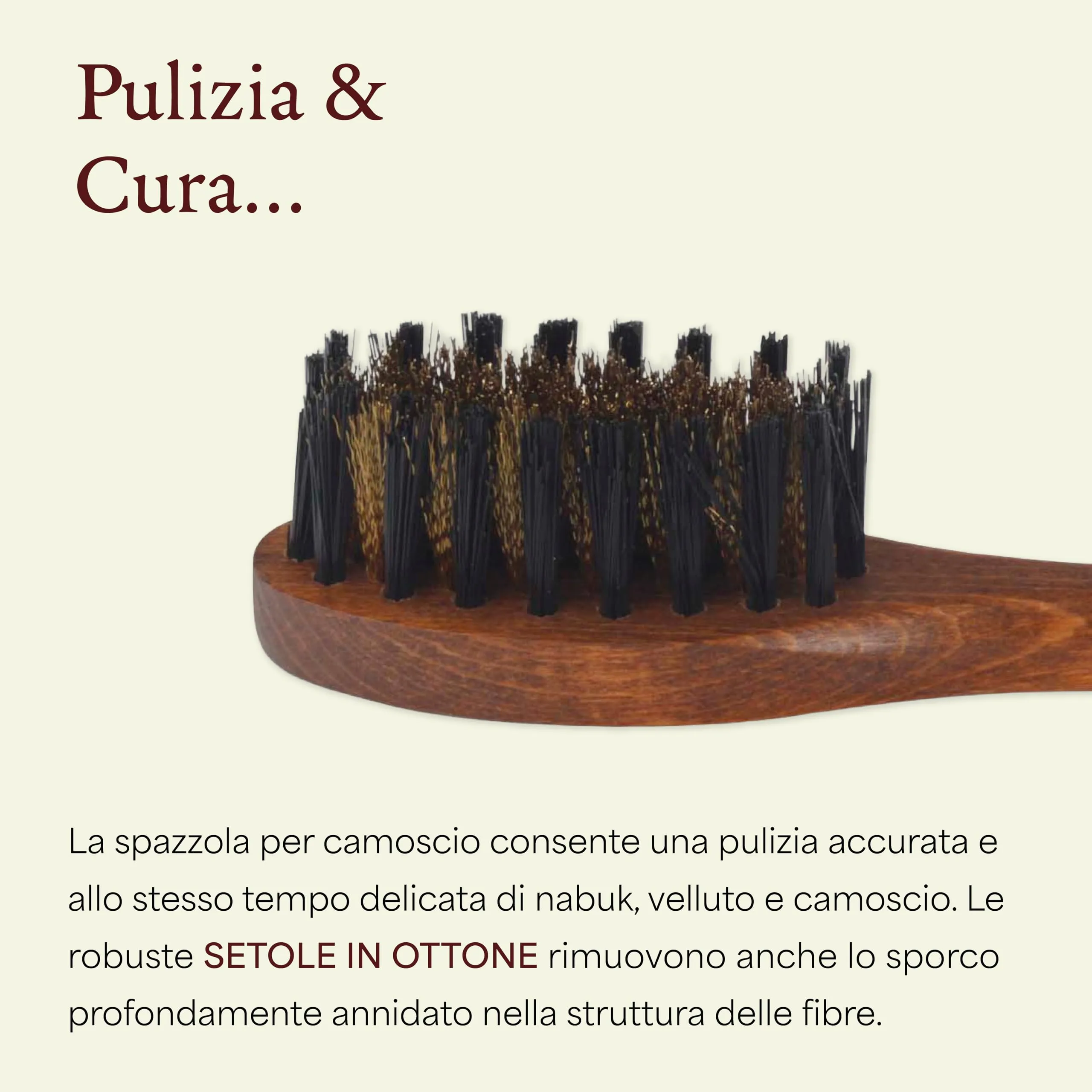 Langer & Messmer Spazzola di setole artificiale e ottone per la pulizia delle scarpe in pelle scamosciata (camoscio nabuk) - immagine 5