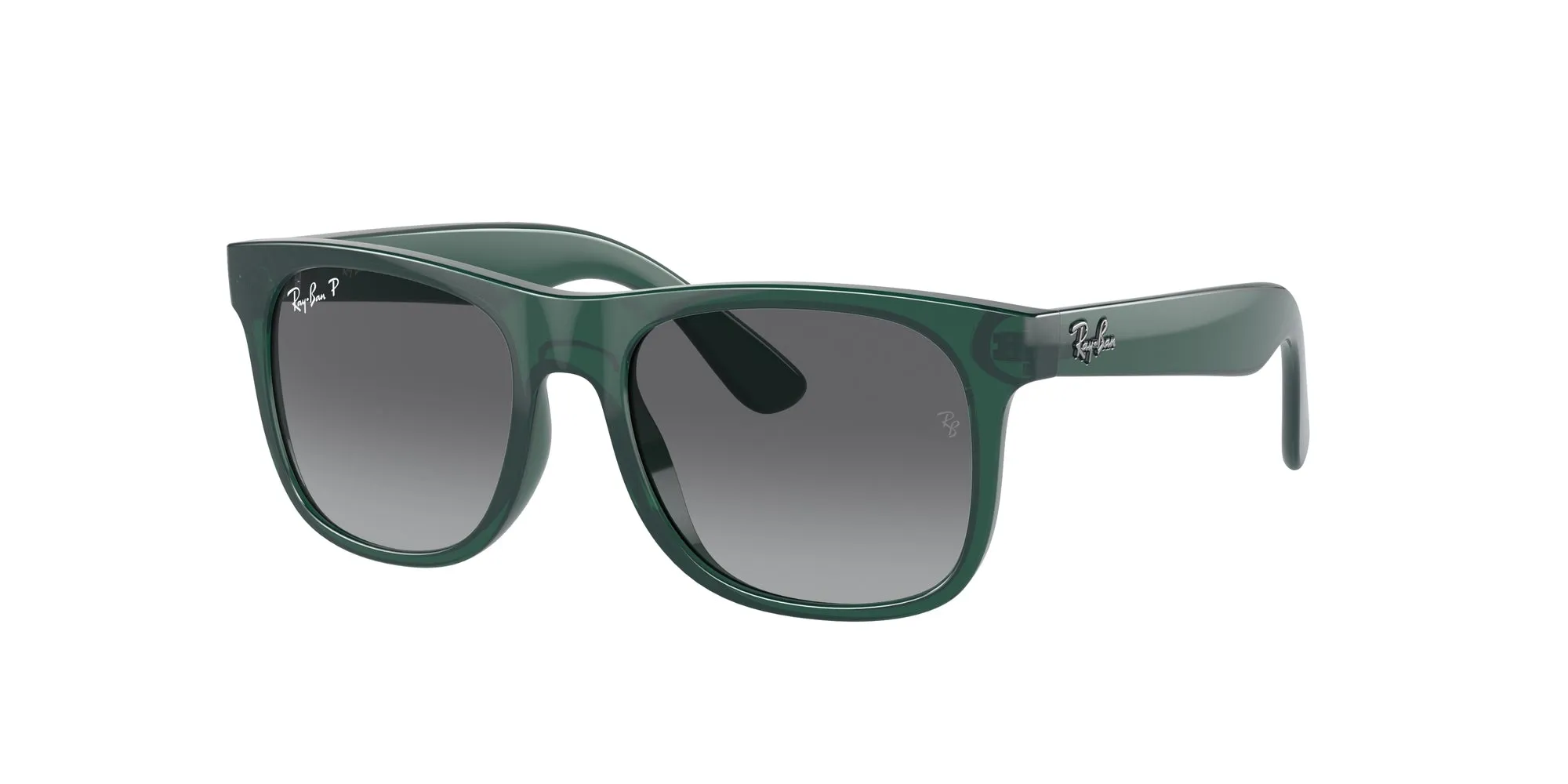 Ray - Ban RJ9069S JUNIOR JUSTIN 7130T3 Occhiali da sole Iniettato Verde Grigio Squadrata Polarizzata Sfumato - immagine 1