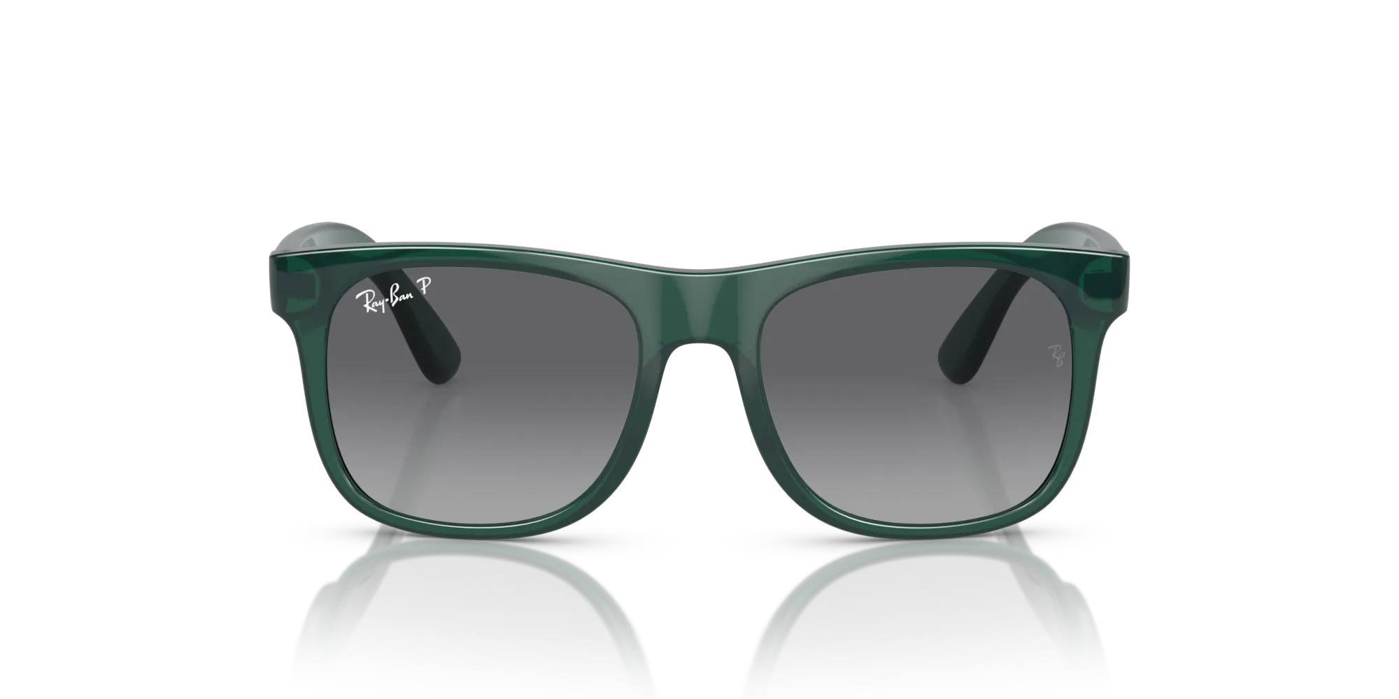 Ray - Ban RJ9069S JUNIOR JUSTIN 7130T3 Occhiali da sole Iniettato Verde Grigio Squadrata Polarizzata Sfumato - immagine 3