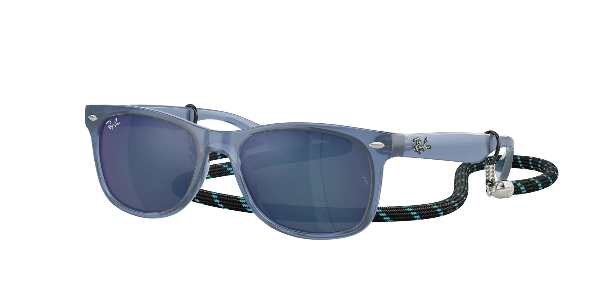 Ray - Ban RJ9052S JUNIOR NEW WAYFARER 714855 Occhiali da sole bambino Iniettato Blu Blu Squadrata Normale - immagine 1