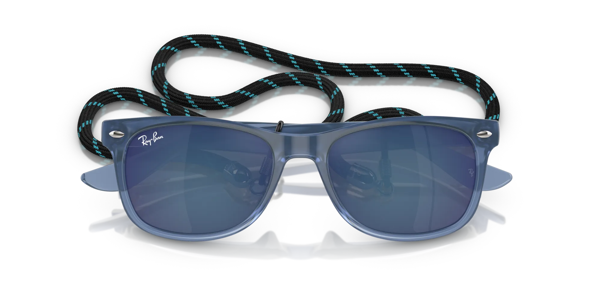 Ray - Ban RJ9052S JUNIOR NEW WAYFARER 714855 Occhiali da sole bambino Iniettato Blu Blu Squadrata Normale - immagine 2