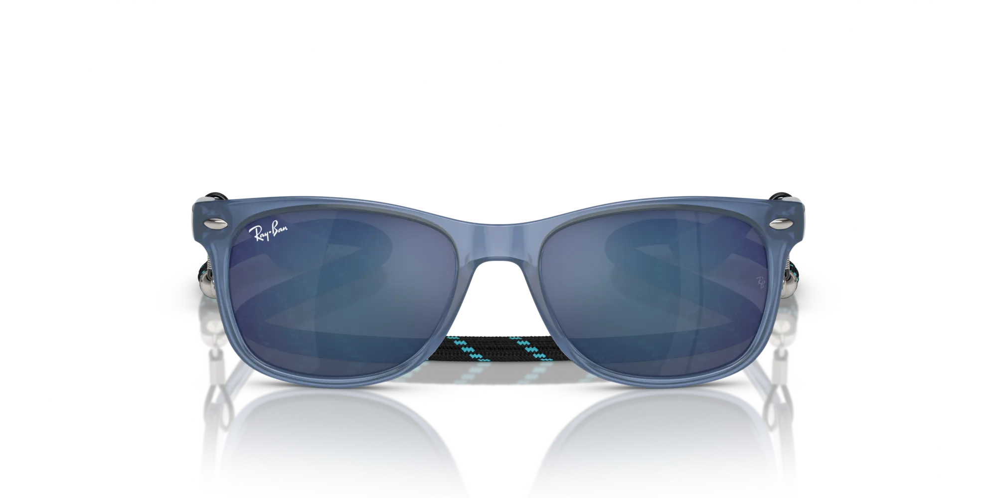 Ray - Ban RJ9052S JUNIOR NEW WAYFARER 714855 Occhiali da sole bambino Iniettato Blu Blu Squadrata Normale - immagine 3
