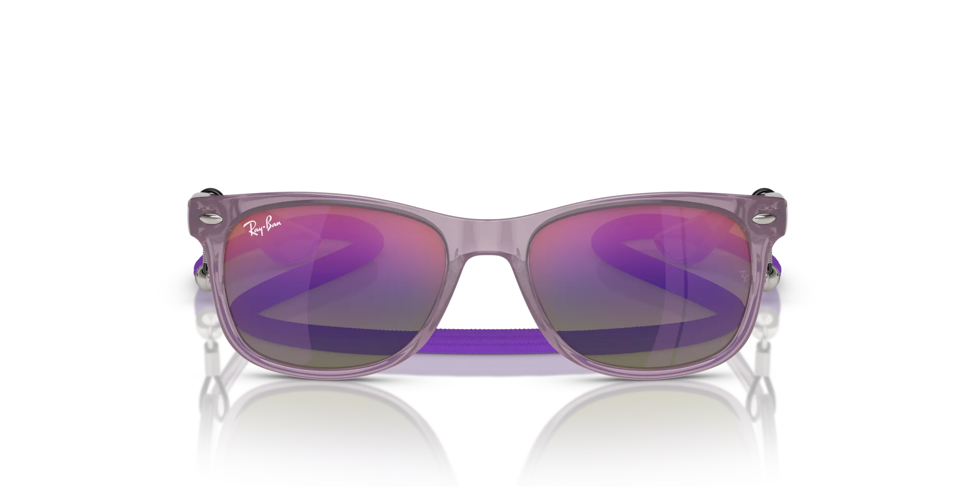 Ray - Ban RJ9052S JUNIOR NEW WAYFARER 7147B1 Occhiali da sole bambino Nylon Viola Blu Squadrata Normale Sfumato - immagine 3
