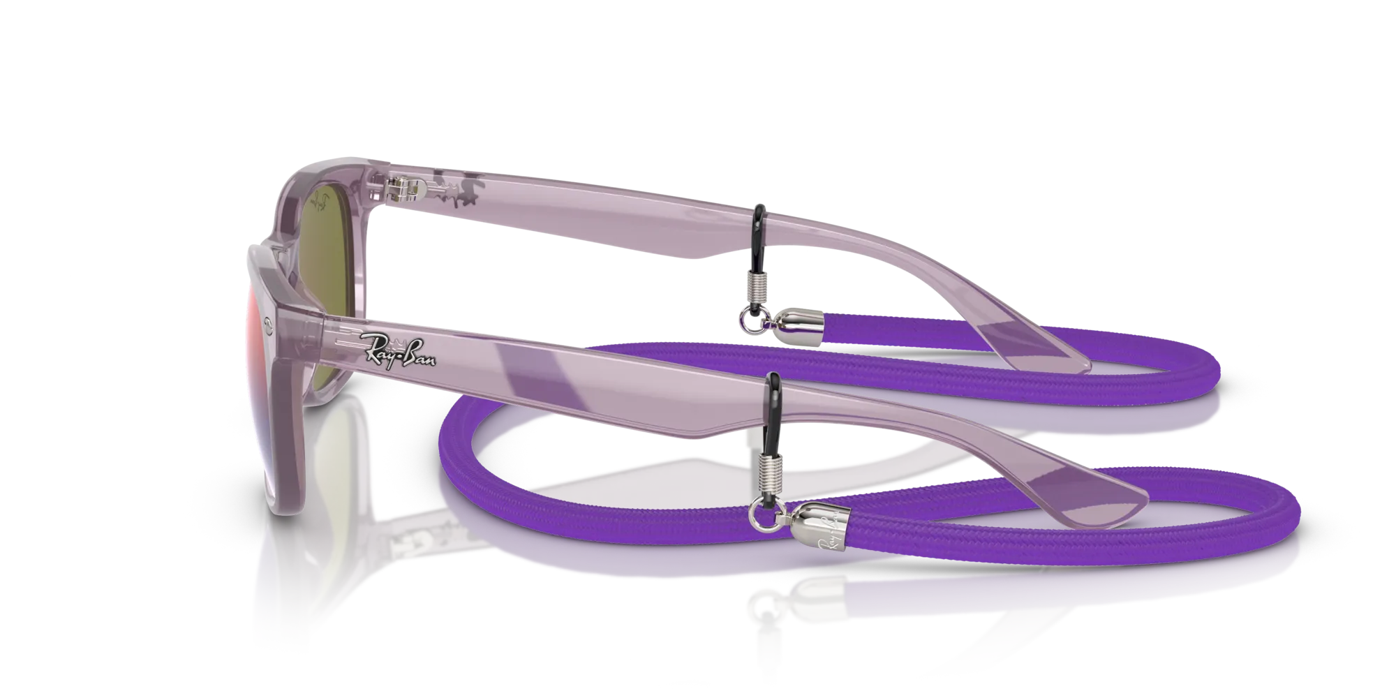 Ray - Ban RJ9052S JUNIOR NEW WAYFARER 7147B1 Occhiali da sole bambino Nylon Viola Blu Squadrata Normale Sfumato - immagine 4