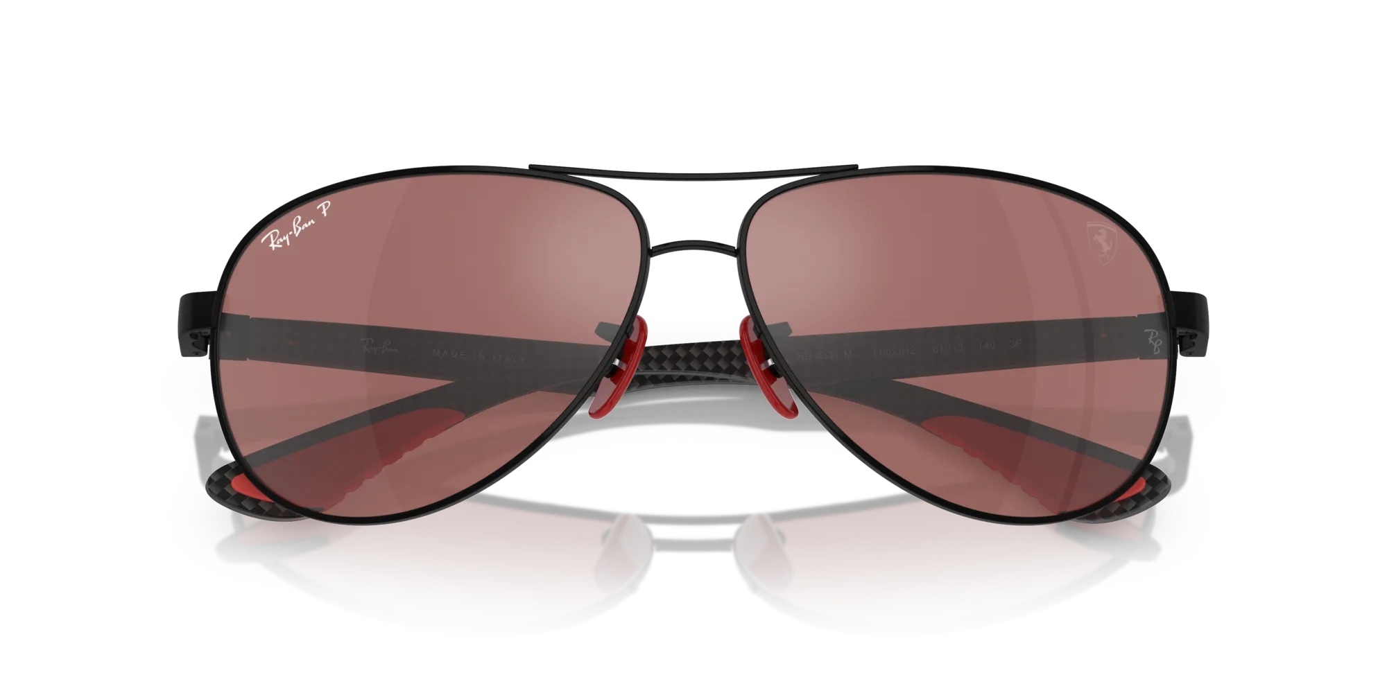 Ray - Ban RB8331M F002H2 Occhiali da sole Metallo Nero Viola Pilot Polarizzata Specchiato - immagine 2