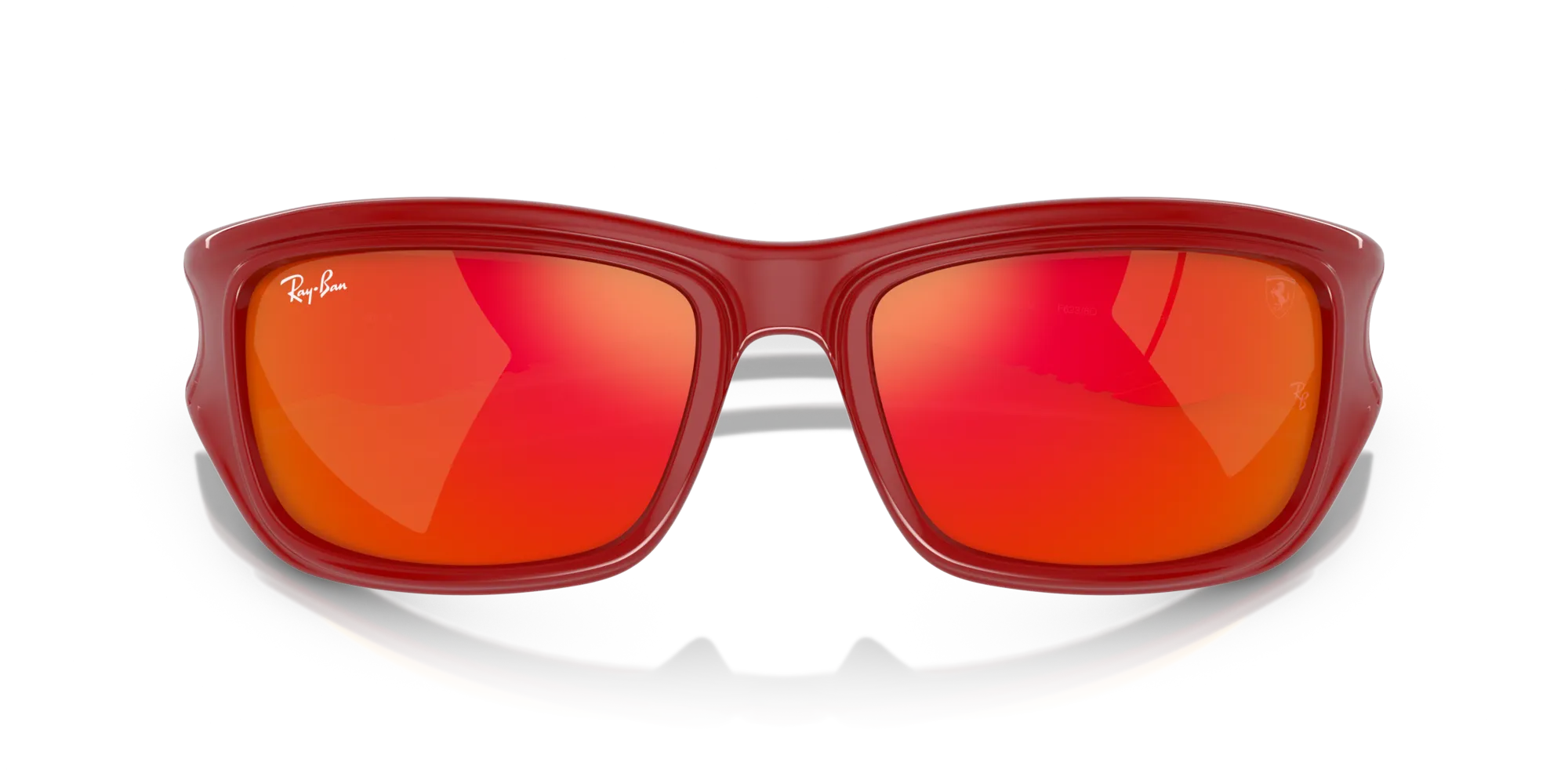 Ray - Ban RB4405M F6236Q Occhiali da sole Nylon Rosso Arancione Squadrata Normale Specchiato - immagine 2