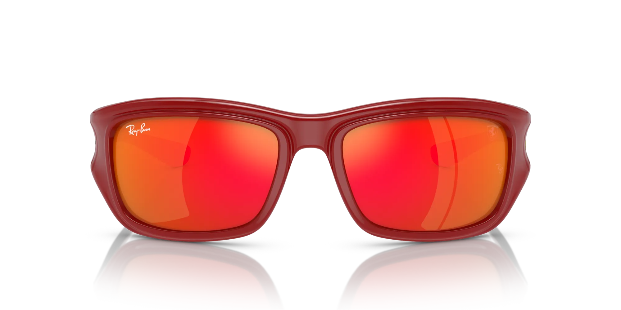 Ray - Ban RB4405M F6236Q Occhiali da sole Nylon Rosso Arancione Squadrata Normale Specchiato - immagine 3