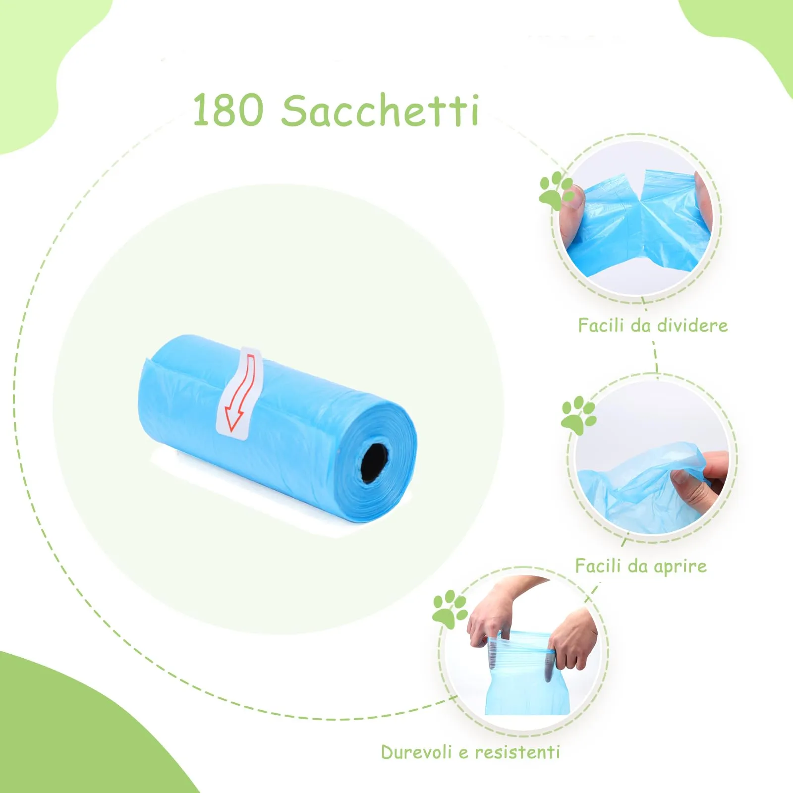 Sacchetti per gli escrementi dei cani, 180 unità - immagine 2