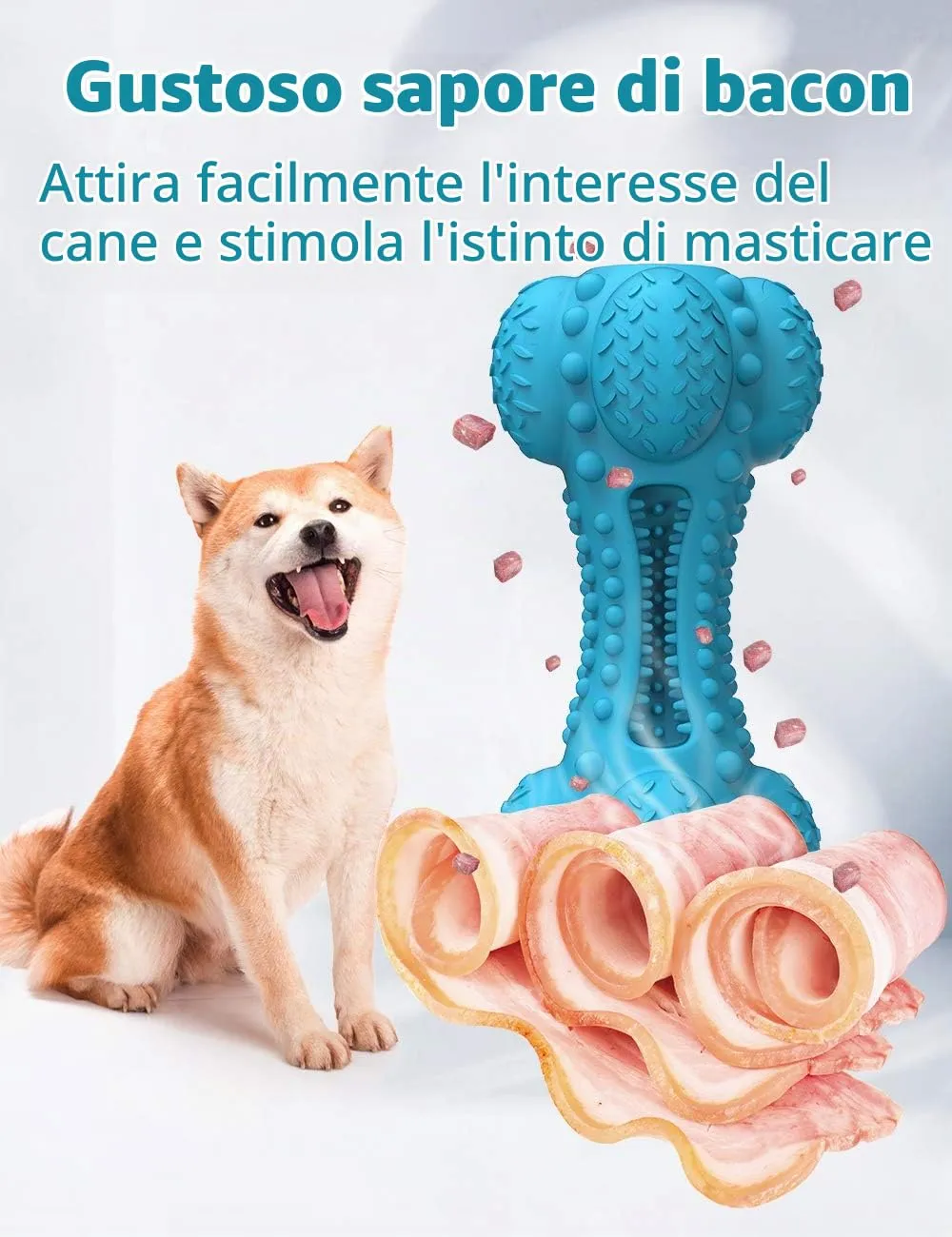 SCHITEC Giocattoli Indistruttibili per Cani - Gioco da Masticare Interattivo con Osso di Gomma e Squeaker, Ideale per Pulire i Denti e Svigorare Cani Medio-Grandi - immagine 7