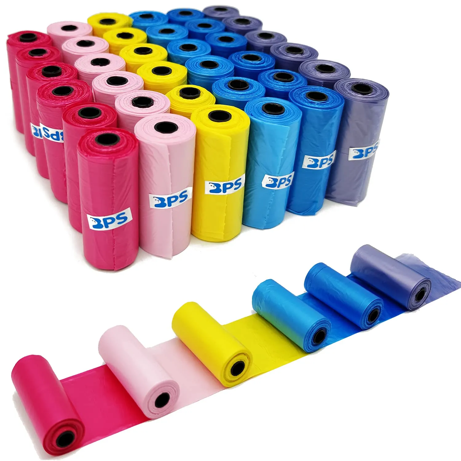 BPS-5395 - 540 sacchetti per escrementi di cani, per animali domestici, confezione da 36 rotoli multicolore - immagine 6