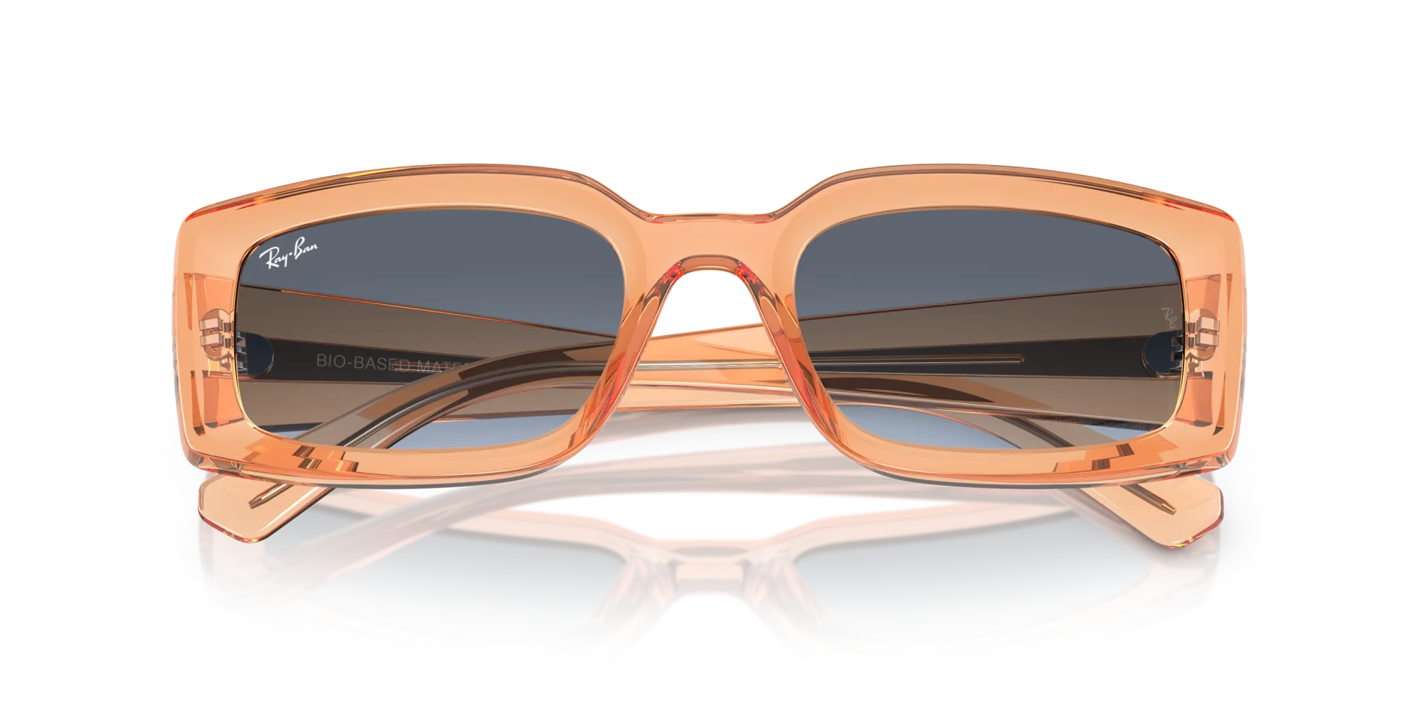 Ray - Ban RB4395 KILIANE 66868F Occhiali da sole Acetato Arancione Blu Pillow Normale Sfumato - immagine 2