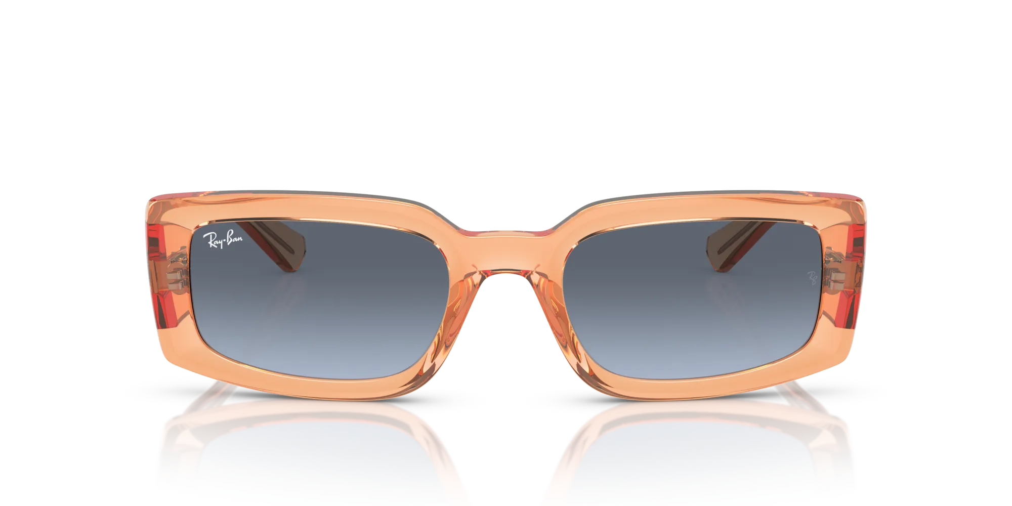 Ray - Ban RB4395 KILIANE 66868F Occhiali da sole Acetato Arancione Blu Pillow Normale Sfumato - immagine 3